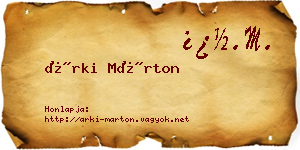 Árki Márton névjegykártya
